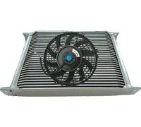 Refroidisseur d'huile universel en aluminium pour huiles de moteur et de transmission, 30 rangées, design compact, ventilateur électrique inclus