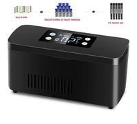 Refroidisseur d'insuline Portable, boîte à médicaments pour réfrigérateur, pour la croissance d'interferon à domicile, organisateur de pilules, batterie intégrée, voiture de voyage Black
