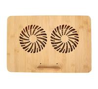 Refroidisseur d'Ordinateur Portable, Coussin de Refroidissement pour Ordinateur Portable en Bambou à Refroidissement Rapide avec 2 Ventilateurs Silencieux pour Ordinateurs