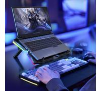 Offgridtec Refroidisseur pour Ordinateur Portable K25 Pro, Support ventilé avec 4 Ventilateurs Silencieux à 1100 TR/Min, 2 Ports USB, Hauteur réglable, Design Ergonomique pour Consoles de Jeu et
