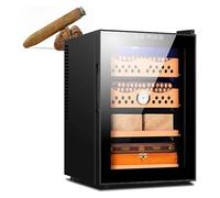 Refroidisseur électrique d’humidor de cigare, armoire à vin de cigare à température constante puissance évaluée au sujet de 108w, réfrigération en bois de cèdre 50L Dual-Core d’étagère, cigare