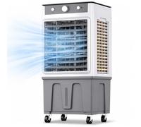 Refroidisseur évaporatif mobile sans tuyau d’évacuation, rafraîchisseur silencieux 3 vitesses, réservoir 30L, refroidissement jusqu’à 30 m² pour intérieur et extérieur 40.5 * 31 * 83cm