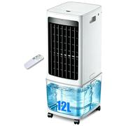 Refroidisseur évaporatif Portable 12 L, Ventilateur Tour sans Lame à Faible Puissance 45 W, Refroidisseur d'air Mobile pour Le Bureau