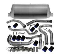 Refroidisseur intermédiaire Kit Refroidisseur Intermédiaire Avec Barre Et Plaque Performance Pour Subaru Pour Impreza Pour WRX STI GDA GDB 2000 - 2005(Le noir)