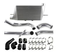 Refroidisseur intermédiaire Kit Tuyaux Tuyaux Refroidisseur Intermédiaire Aluminium Mise Niveau Avant Barre Plaque Pour Mistuishi EVO X EVO 10 GSR Et MR 2008 - 2015(Argent)