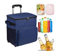 Refroidisseur léger à roulettes | Chariot de transport avec poignée - 35 litres - Densité isolée - Sac de voyage pour extérieur, camping