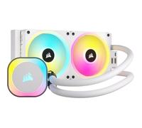 Refroidisseur liquide CPU - CORSAIR - 240mm AIO - Ventilateurs QX120 RGB - Blanc - Compatibilité Intel LGA 1700, AMD AM5