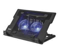 iggual Support refroidisseur PC silencieux pour portable 17" – 2 ventilateurs, 2 USB, LED bleue