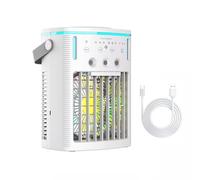 Refroidisseur Portable,Refroidisseur 3-en-1,Mini Climatiseur 4 Vitesses de Vent et 7 Lumières de Couleur et Réservoir D'eau de 1000Ml et Minuteur 2-8H,Ventilateur de Climatiseur évaporatif Personnel.