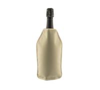 Refroidisseur pour bouteilles de vin et champagne avec gel rapide - Refroidissement sans glace, réutilisable, anti-goutte, ajustement élastique universel - Idéal pour cadeau ou usage quotidien - Beige