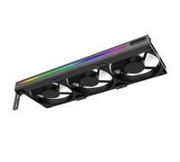 Refroidisseur pour Carte Graphique Argb 5v à Trois Ventilateurs Noir ABS | Installation Simple, Flux Direct Autour du GPU, Connecteur 3 Broches, Châssis Pci et Carte Mère