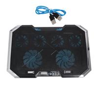 Refroidisseur pour Ordinateur Portable Noir 6 Ventilateurs Réglables | Hauteur Réglable 7 Positions, Écran LED et Ports USB Doubles, Usage Bureau pour Modèles Jusqu’à 18 Pouces