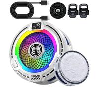 Refroidisseur pour téléphone - Radiateur mobile magnétique 30 W, ventilateur silencieux à vitesse réglable, système de refroidissement rapide, design compact à clip avec écran LED, accessoire portable