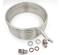 Refroidisseur, Refroidisseur de moût à bobine en acier inoxydable de 25' x 1/2", tube de 1/2", refroidisseur à immersion for brassage domestique de 12" de diamètre.