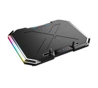 Refroidisseur RGB pour Ordinateur Portable, Support Ventilé | Commande Tactile LCD, 6 Ventilateurs, Ports USB Doubles, Alliage Fer Noir, pour PC Jusqu’à 18 Pouces