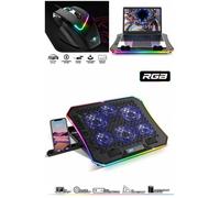 Refroidisseur Air Stream Spirit of gamer PC PORTABLE 17" 6 ventilateurs AIRBLADE 1200RGB + Support Smartphone intégré + Souris GAMER