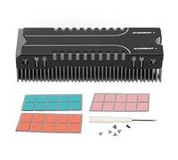 Refroidisseur SSD M.2, Dissipateur Thermique SSD M.2 Ultra Fin avec Coussin Thermique 38 Ailettes de Refroidissement Base Multicanal Dissipateur Thermique SSD en Alliage