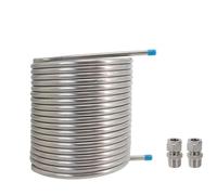 Refroidisseur, Système De Purée À Recirculation D'échange De Chaleur De 50 Pieds (15,2 M), Serpentin De 10" De Diamètre, Tube 1/2" OD 304SS(Male)