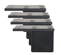 Refue 4 × Pieds de Meubles Noir, Pieds réglables d'armoires de Cuisine, Pieds de Soutien en Aluminium carrés, Coussin en Plastique imperméable，Hauteur ：4 cm - 40 cm