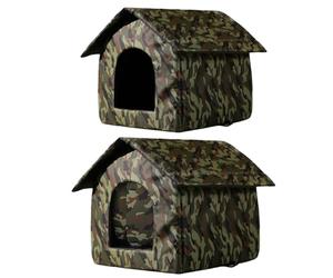 Refuge pour chats - Pour dormir, lit pliant pour chats Oxford en plein air, abris pliants pour animaux de compagnie - Résistant aux intempéries - Rideau coupe-vent pour lits dans la grotte pour dormir