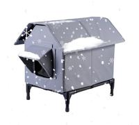 Refuge pour Chats Randagi Extérieur - Maison pour Chatons Imperméable Extérieur Relevée | Refuge pour Animaux en Plein air avec Clôture, pour Communauté, Balcon, Patio, Jardin, Pelouse et Route