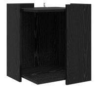 Refuge pour litière pour chat, chêne noir, 42 x 42 x 51 cm | Bois d'ingénierie, assemblage facile, nettoyage avec un chiffon humide, design minimaliste, utilisation en intérieur