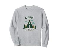 Refuge Rustique en Montagne Sweatshirt, Unisexe pour Adultes, Gris Chiné, XL