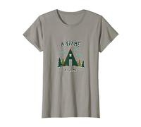 Refuge Rustique en Montagne T-Shirt, Femme, Ardoise, L