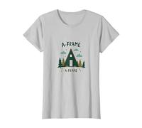 Refuge Rustique en Montagne T-Shirt, Femme, Argent, M