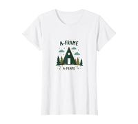 Refuge Rustique en Montagne T-Shirt, Femme, Blanc, L