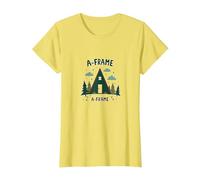 Refuge Rustique en Montagne T-Shirt, Femme, Citron, L