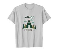 Refuge Rustique en Montagne T-Shirt, Homme, Argent, XL