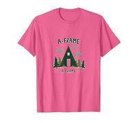 Refuge Rustique en Montagne T-Shirt, Homme, Rose chiné, L