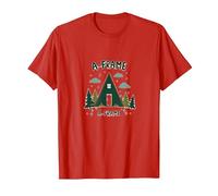 Refuge Rustique en Montagne T-Shirt, Homme, Rouge, 3XL