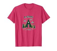 Refuge Rustique en Montagne T-Shirt, Homme, Rouge Chiné, 3XL