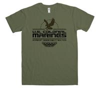 Refugeek Tees - Hommes Us Colonial Marines T Shirt - X-Large - Olive