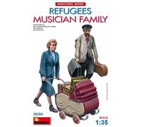 Refugees. Musician Familyset 1/35 Miniart De Réfugiés Civils Avec Poussette Et B