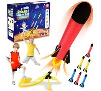 REFUN Rocket Launcher for Kids with 6 Colorful Foam Rockets, Air Rocket Toy Soars Up to 120 Feet, Stomp and Launch Fun Outdoor/Indoor Toy, Great Gift Toys for Boys and Girls Age 3+ Years Old