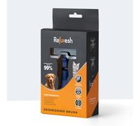 Refuresh Brosse de toilettage pour chien et chat - Pour poils courts et moyens - Bleu - Outil de toilettage doux pour chiens et chats - Réduit la perte de poils sans endommager le pelage de finition