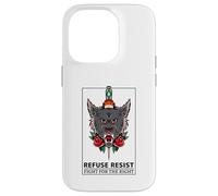 Refuse Resist - Fight for The Right (Graphique de Loup) Coque pour iPhone 14 Pro