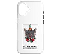 Refuse Resist - Fight for The Right (Graphique de Loup) Coque pour iPhone 16