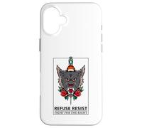 Refuse Resist - Fight for The Right (Graphique de Loup) Coque pour iPhone 16 Plus
