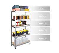 Humberg 4846 Étagère pour Charges Lourdes avec 5 tablettes en MDF 180 x 90 x 40 cm