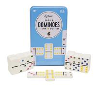Regal Games Ensemble double de 6 dominos pour adultes et enfants Jeu de dominos classique avec 28 carreaux pois colors Jeux pour 2 ou 4 jo
