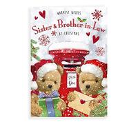 Regal Publishing C85573 Carte de Noël avec personnage Sister & Brother In Law, gris, rouge, marron, blanc, 22,9 x 15,2 cm