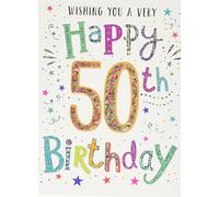Regal Publishing Modern Milestone Carte d'anniversaire 50 ans - 20,3 x 15,2 cm, blanc fumé