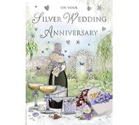 Regal Publishing Piccadilly Greetings Carte d'anniversaire traditionnelle Argenté