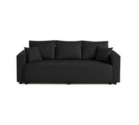 Regala - canapé 3 places - convertible avec coffre - en tissu - Noir Noir G