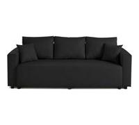 Bestmobilier - Canapé Convertible avec Coffre Regala en Tissu - Canapé Lit - Sofa Noir 3 Places - Salon