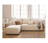 Bestmobilier - Canapé d'angle Convertible avec Coffre Réversible Regala en Tissu - Canapé Lit - Sofa Beige 4 Places - Angle Droit - ou Gauche - Salon